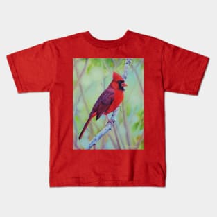 Northern Cardinal in Spring Kids T-Shirt